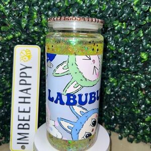 Yellow and brown Bubu inspired Snowglobe Tumbler Plastic